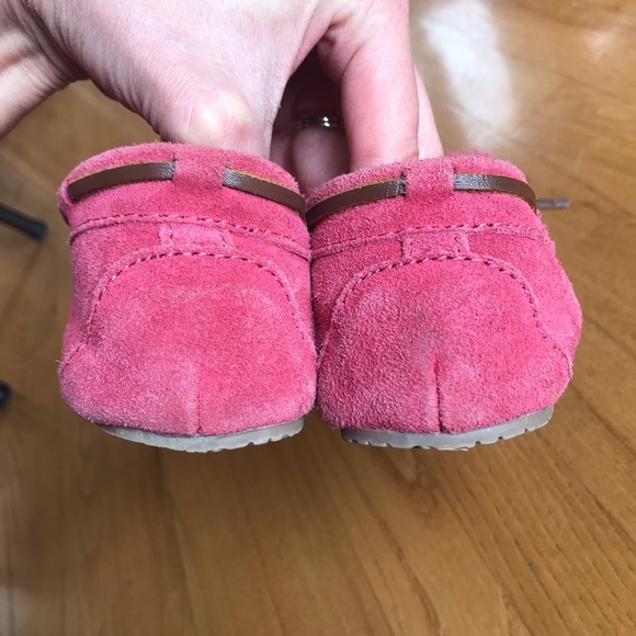 Minnetonka moccasins Cassie slippers suede leather shoes pink youth girls size 2 - Picture 8 of 10